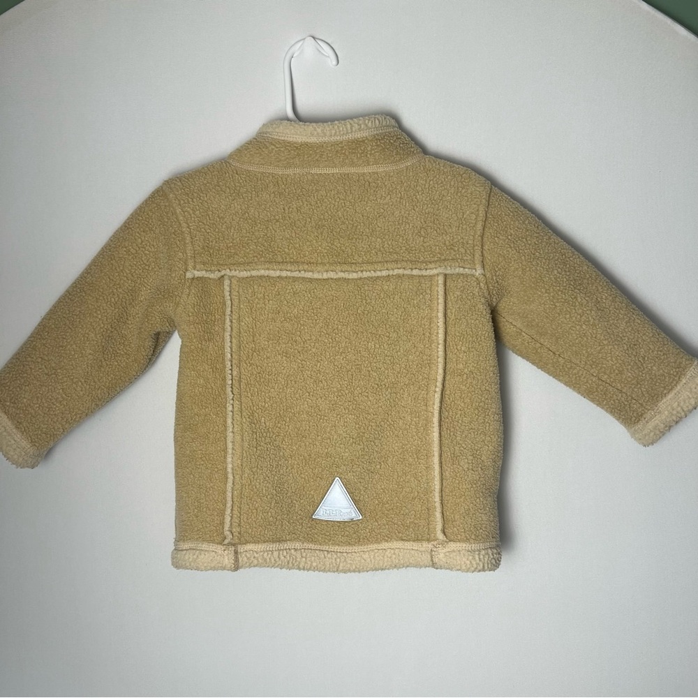 L.L Bean Full Zip Fleece Sherpa Toddler Jacket Unisex 2T  Tan Pockets Cottage - Picture 4 of 7